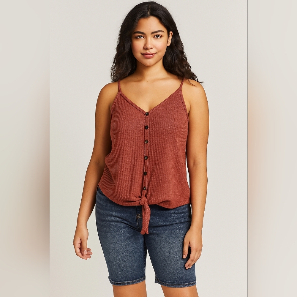 Tie front tank top.